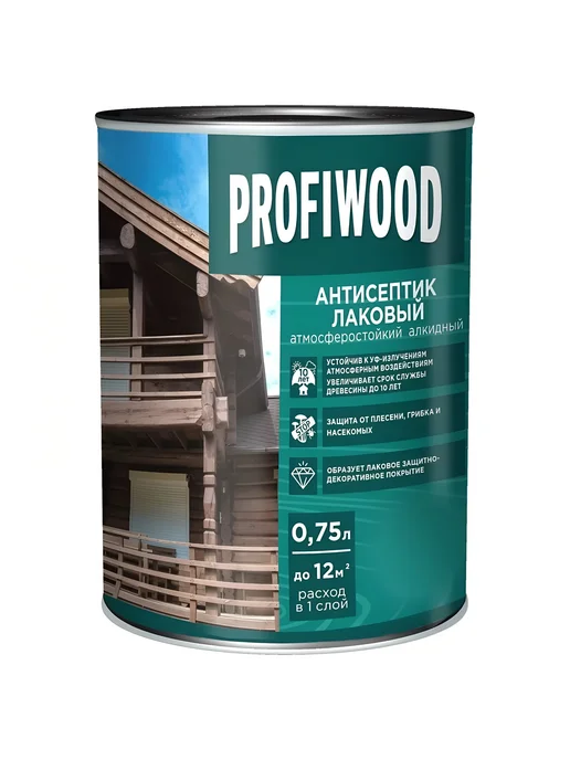 Profiwood Антисептик для дерева лаковый белый 0.7 кг, 0,7 кг, орегон