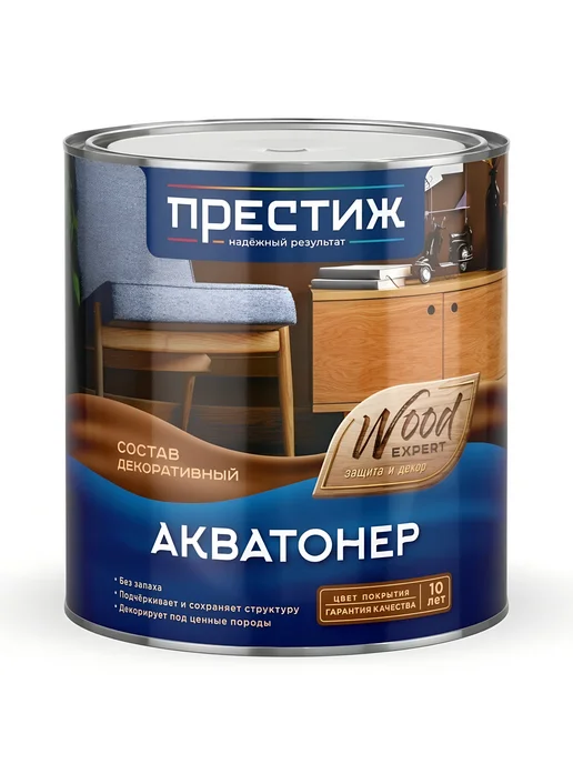 Престиж Пропитка для дерева Акватонер для внутренних работ 2.5 л, 2,5 л