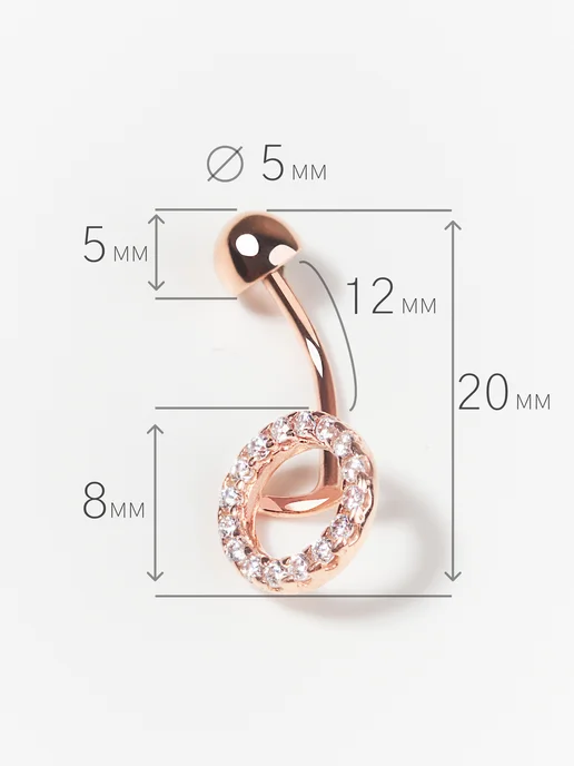 ANGELO jewelry Пирсинг серебро 925 в пупок золоченый, серебристый, фото 3