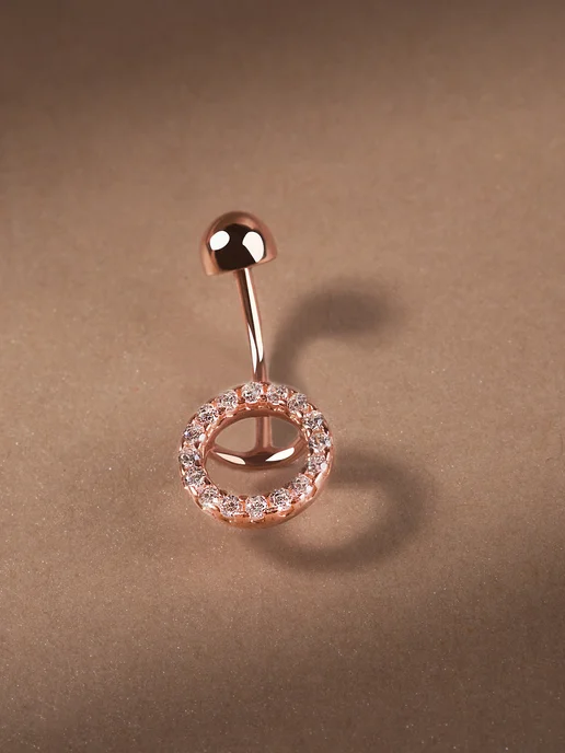 ANGELO jewelry Пирсинг серебро 925 в пупок золоченый, серебристый, фото 4