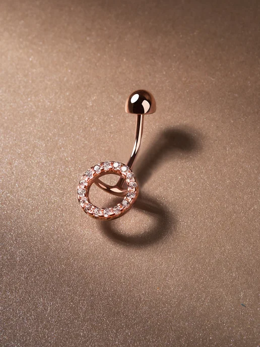 ANGELO jewelry Пирсинг серебро 925 в пупок золоченый, серебристый, фото 7