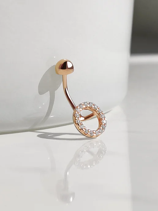 ANGELO jewelry Пирсинг серебро 925 в пупок золоченый, серебристый, фото 8