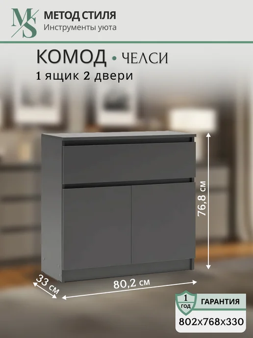Мебельная компания «МиФ» Комплект мебели для гостиной Челси, черный, фото 5