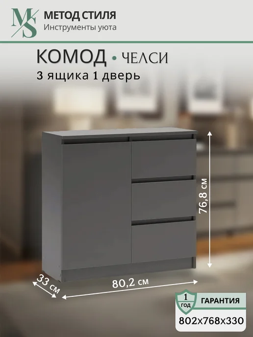 Мебельная компания «МиФ» Комплект мебели для гостиной Челси, черный, фото 7