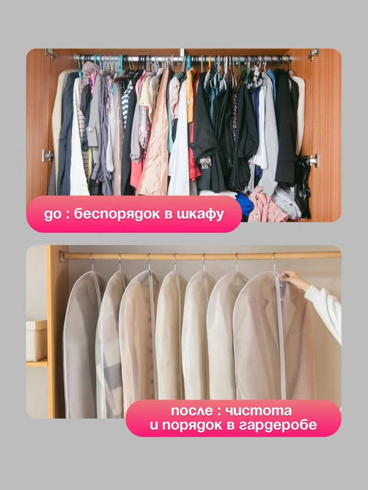 SelliFy Чехлы для одежды на молнии, белый, фото 6