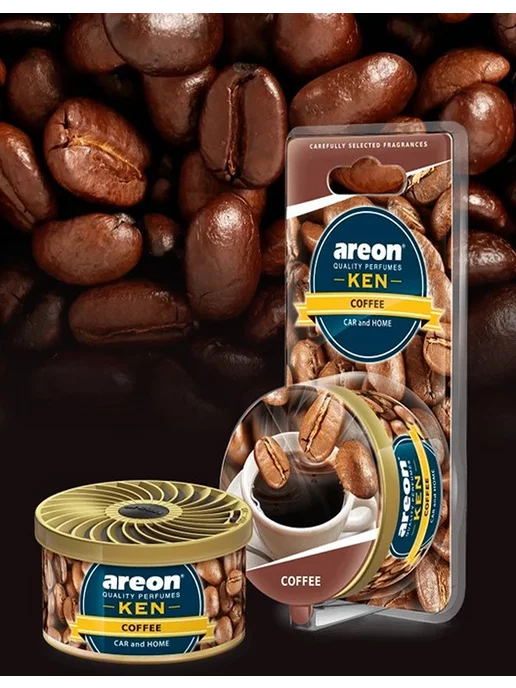 areon Ароматизатор в машину банка жестяная KEN Coffee (Кофе), вариант, фото 2