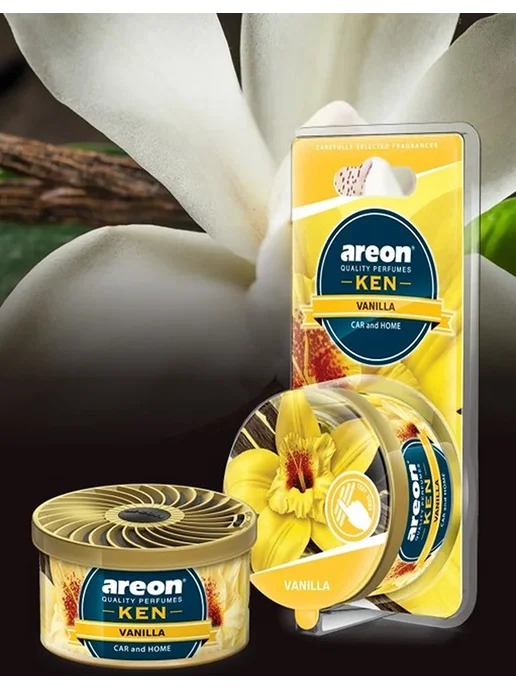 areon Ароматизатор в машину банка жестяная KEN Vanilla (Ваниль), вариант