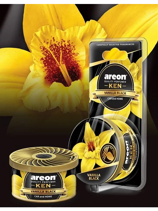 areon Ароматизатор в машину банка жестяная KEN Ванила Блэк, вариант, фото 2