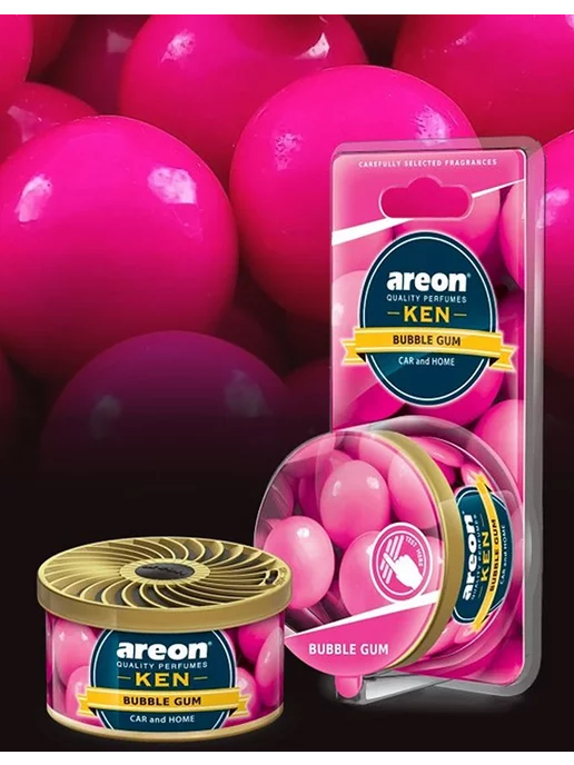 areon Ароматизатор в машину банка жестяная KEN Bubble Gum Бабл Гам, вариант, фото 2
