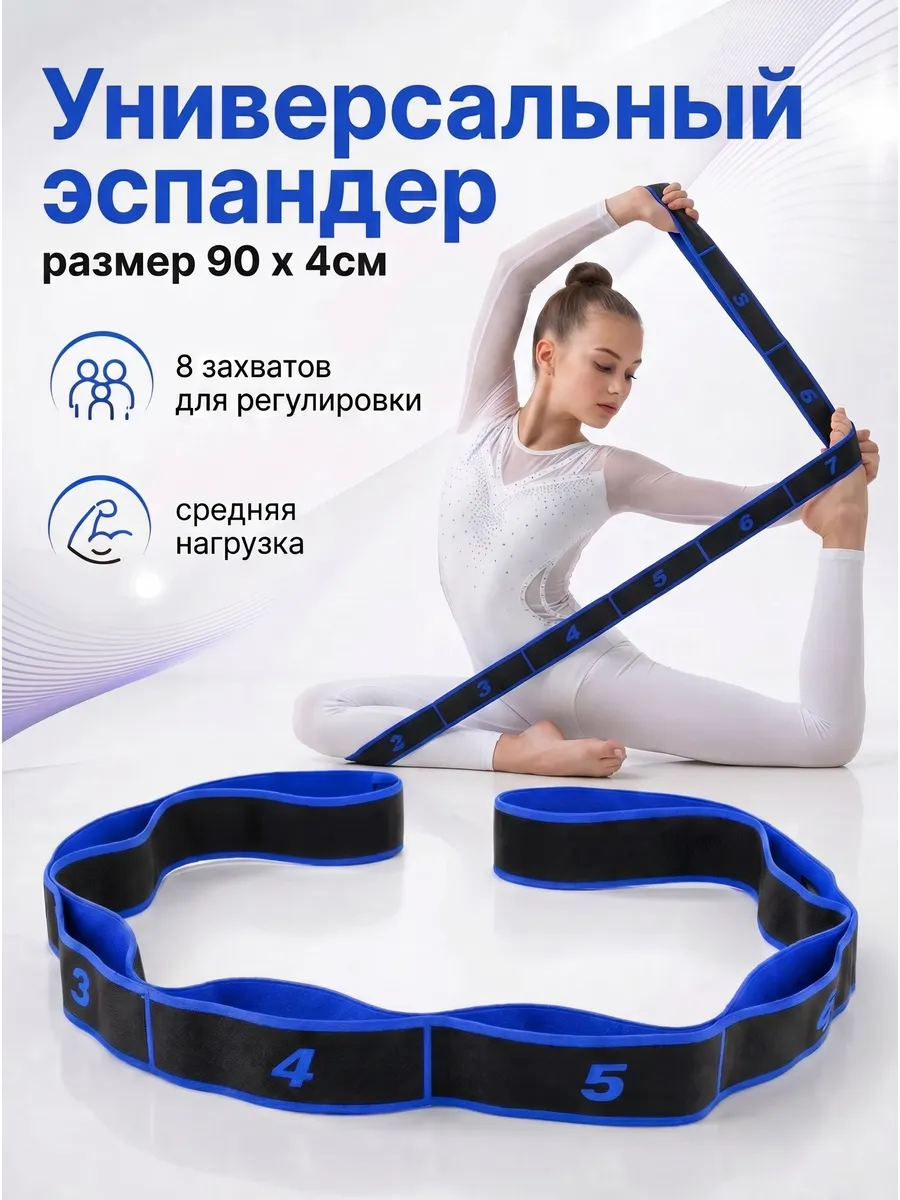 Резинка гимнастическая для растяжки с петлями