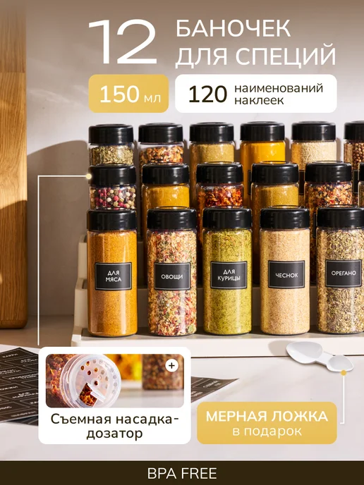 Палитра Уюта Баночки для специй с дозатором, вариант
