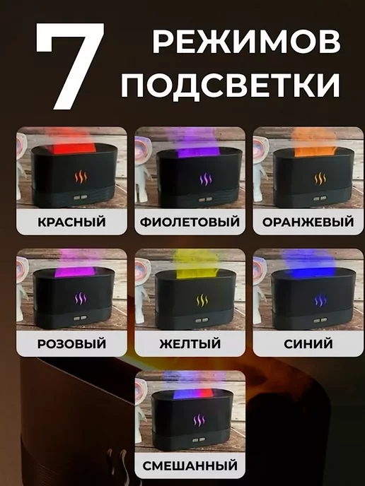 TV SHOP KHAN Увлажнитель воздуха с подсветкой и аромадиффузором, черный, фото 6