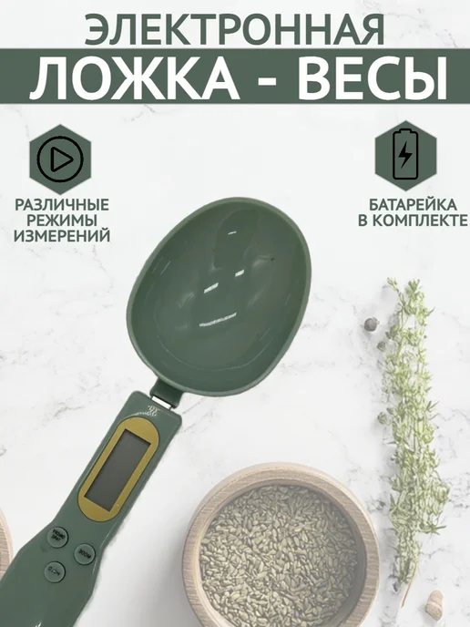 Мерная ложка-весы для кухни, голубой
