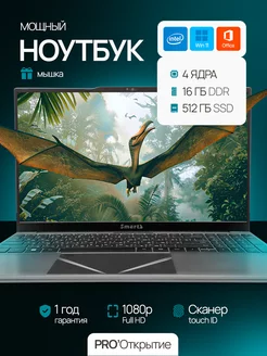 Ноутбук 15.6" IPS 4-Ядра 16GB SSD 512GB PRO