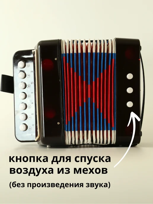 Toys Boom Баян детский аккордеон игрушечная гармошка, черный, фото 3