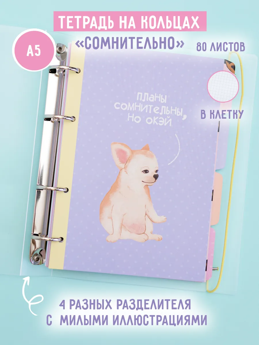 Тетрадь А5 на кольцах со...