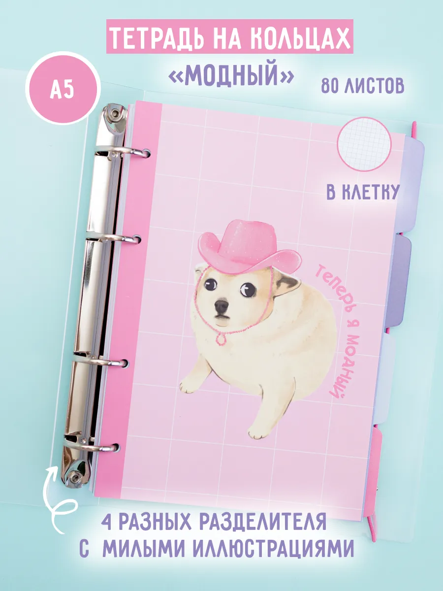 Тетрадь А5 на кольцах со...