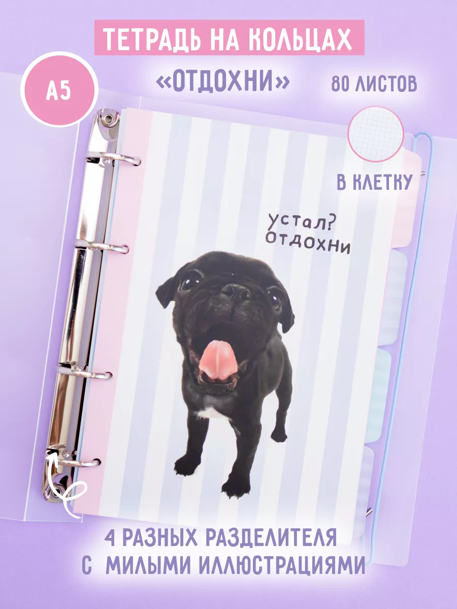 Тетрадь А5 на кольцах со...