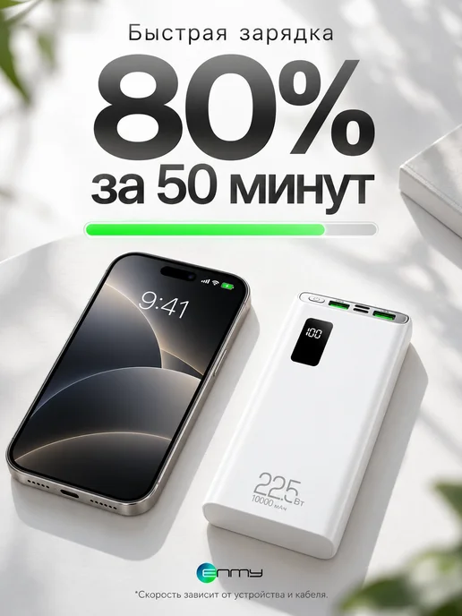 ENMY Внешний аккумулятор повербанк 10000 mah, 10000 мАч, фото 2