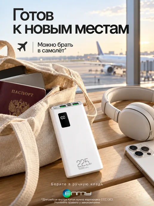 ENMY Внешний аккумулятор повербанк 10000 mah, 10000 мАч, фото 3