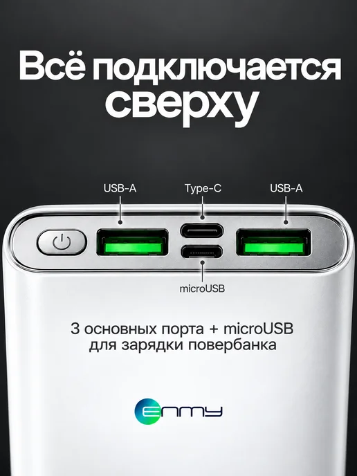 ENMY Внешний аккумулятор повербанк 10000 mah, 10000 мАч, фото 5