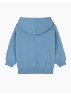 Синее худи oversize с принтом