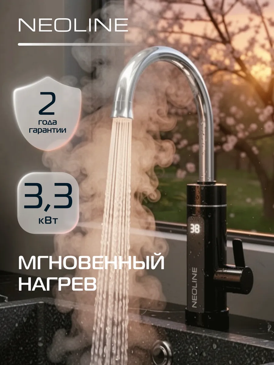Водонагреватель проточный NEOLINE OneTap Black