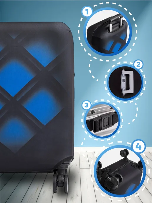 Luggage Чехол на чемодан M, синий, фото 2