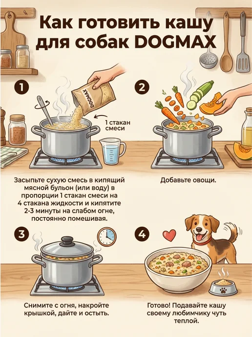 DOGMAX Каша для собак, натуральная без сахара (1,3 кг), 1,3 кг, фото 4