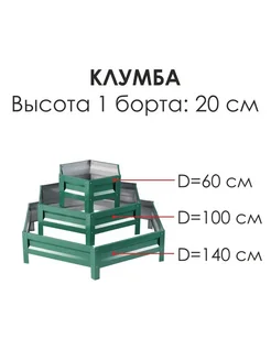 Клумба трехъярусная с полимерным покрытием RAL 6005