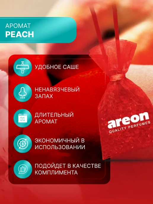 areon Вонючка в машину с ароматом Персик, вариант, фото 2