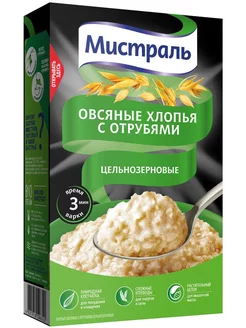 Хлопья Мистраль Овсяные с отрубями 400г