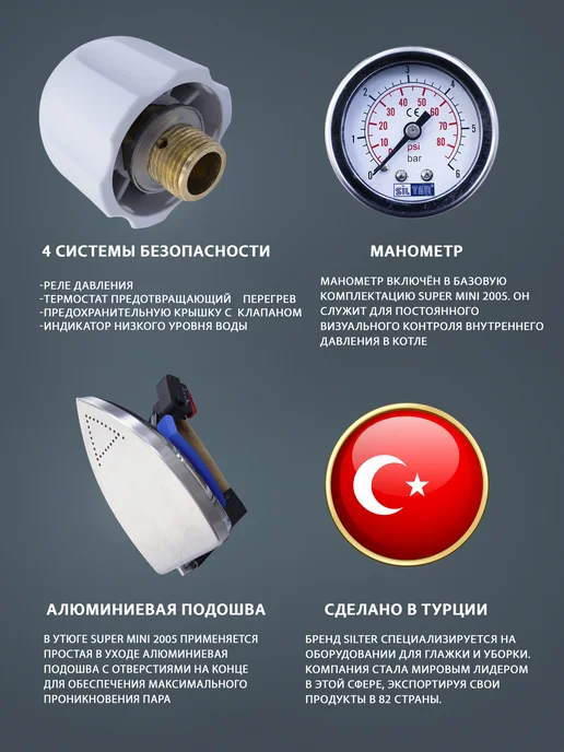 SILTER Парогенератор с утюгом 5 литров, синий, фото 4