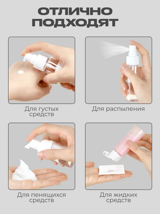 andabags Дорожный набор флаконов косметический дозатор, вариант, фото 6