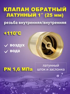 Обратный клапан для воды с латунным штоком 1" 25мм STI 258333099 купить за 660 ₽ в интернет-магазине Wildberries