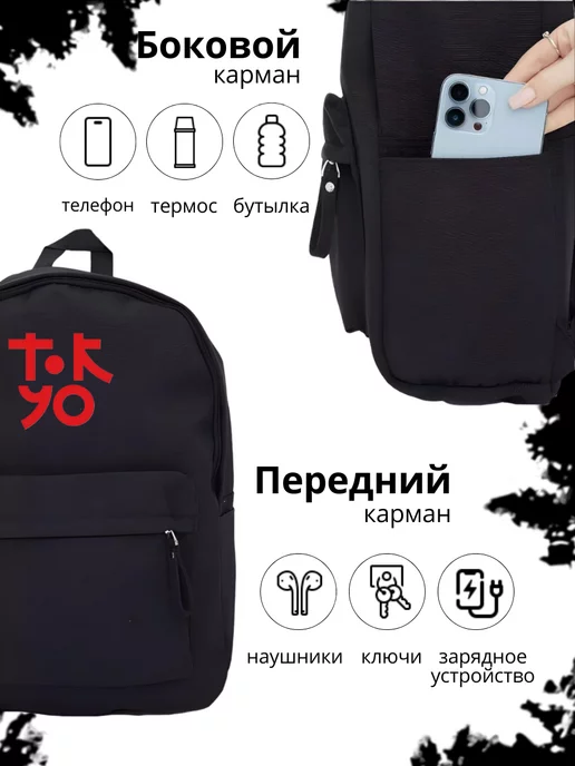 LORRO Портфель школьный для подростка набор городской, черный, фото 5