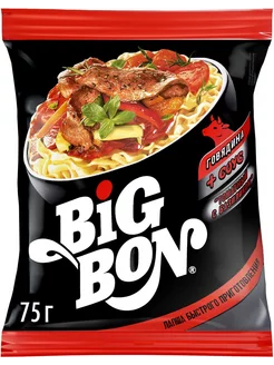 Лапша Big Bon со вкусом говядины+соус 75г