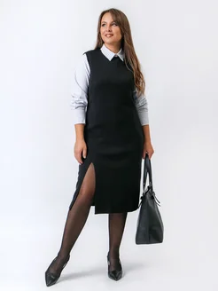 Сарафан черный офисный ALEGRO 258440635 купить за 2 642 ₽ в интернет-магазине Wildberries