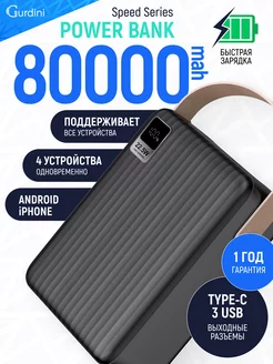 Повербанк 80 000 mAh powerbank быстрая зарядка пауэрбанк