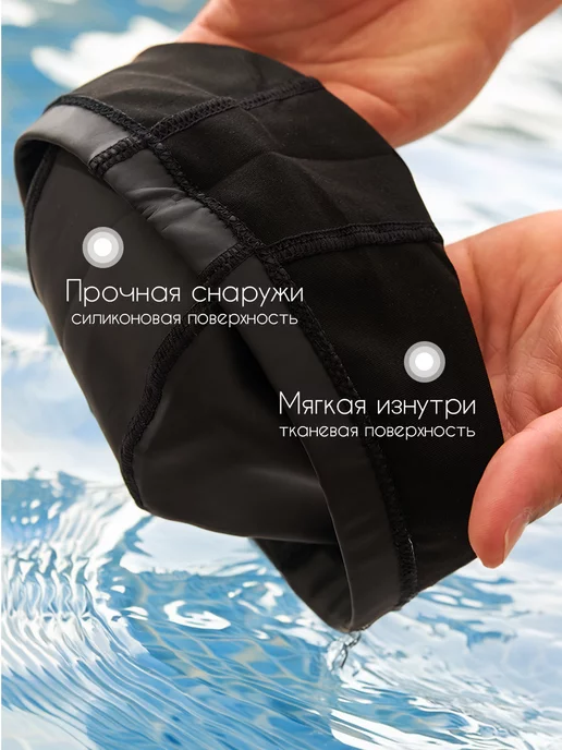 Dva Dva Шапка для плавания мужская, черный, фото 7