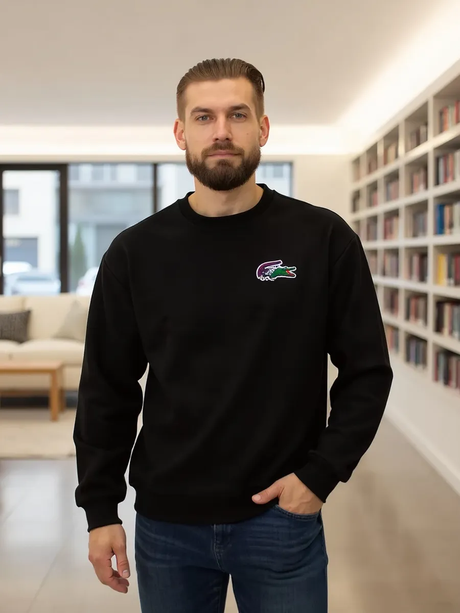Джемпер велюровый для мужчин оверсайз с принтом