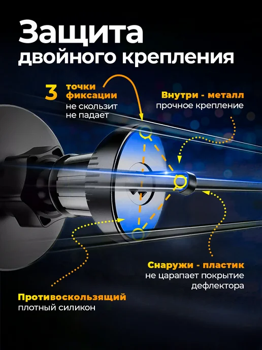 AutoCave Держатель для телефона в машину магнитный с зарядкой Magsafe, черный, фото 2