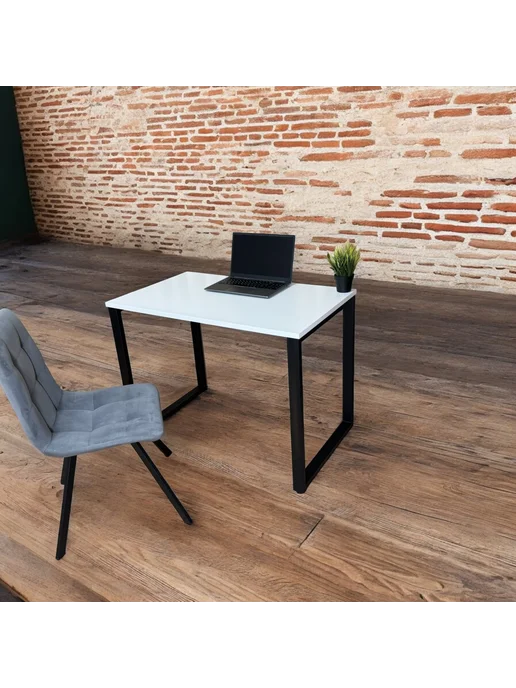 TheTableLab Компьютерный стол цвет Белый, 100*70 см. Ножки лофт черные, 100x70 см, фото 2