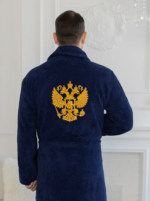 Империя Халатов 37 Халат с гербом, синий