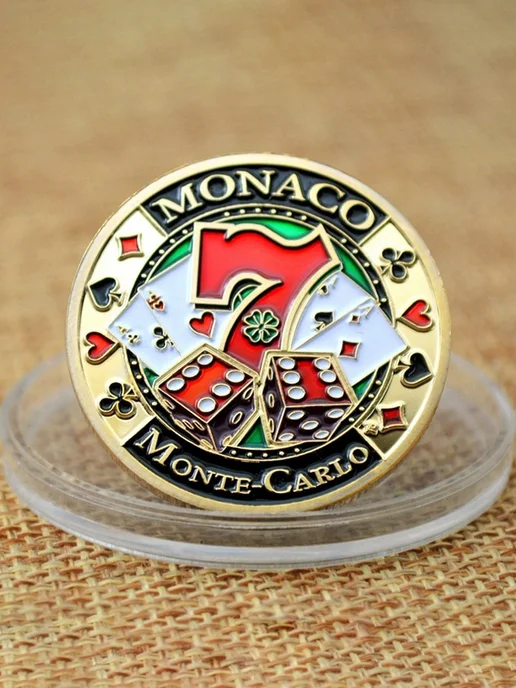 LAWE COINOPOLIS Коллекционная монета Monako Monte-Carlo 24k 32 мм, вариант, фото 2