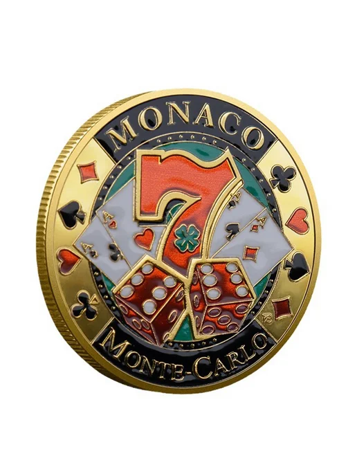 LAWE COINOPOLIS Коллекционная монета Monako Monte-Carlo 24k 32 мм, вариант, фото 7