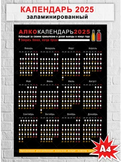 Ламинированный настенный календарь 2025 Алко календарь