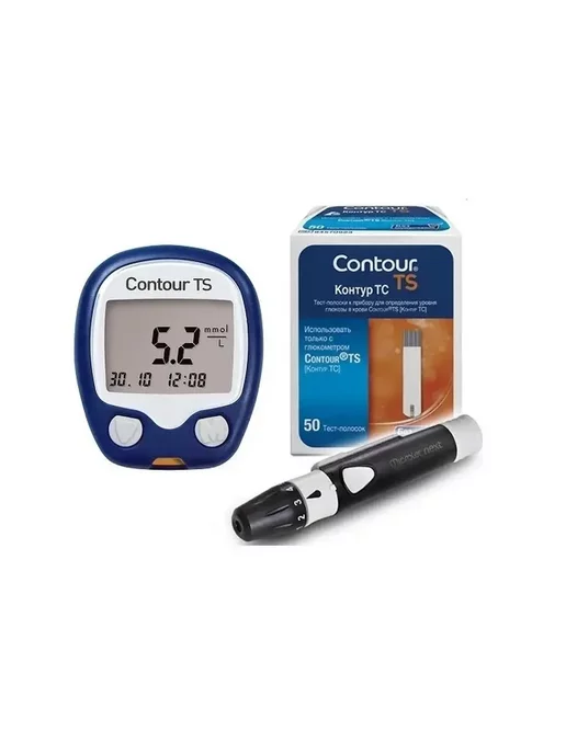 Contour Глюкометр Контур ТС + полоски №50 + прокалыватель, оранжевый, фото 3