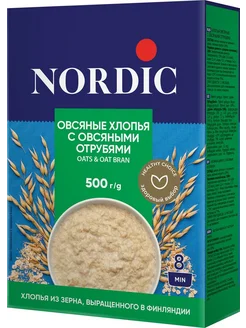 Хлопья овсяные Nordic с овсяными отрубями 500г