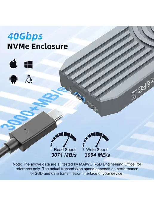 Palmexx Корпус для SSD M.2, M и B+M key, NVMe Type-С 40Гбс, вариант, фото 3
